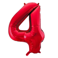 Large Number 4 Red